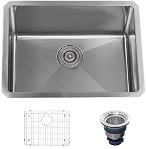 Miseno MSS2318SR Undermount 23" X 18" Stainless Steel (16 gauge) Kitchen Sink - Includes Basin Rack and Drain