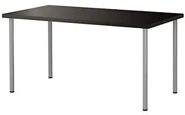 IKEA New Computer Desk Table Multi-use Black Silver Legs