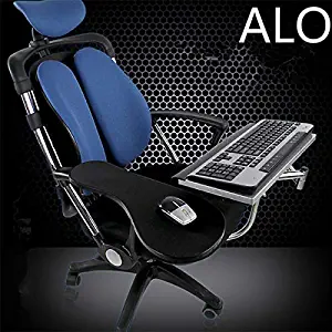 ALO Stand Ergonomic Laptop/Keyboard/Mouse Stand/Mount/Holder Installed to Chair (Black)