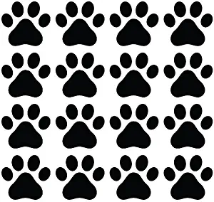 Yadda-Yadda Design Co. Small Pawprint - Dog Paw Print (16) - Matte Vinyl Decal Sticker YYDC (2.25" w x 2" h) (Quantity & Color Choices) (16 Pack, Black)