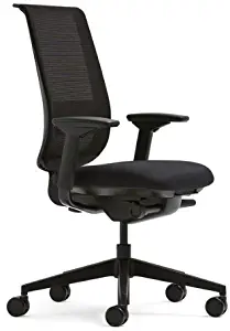 Steelcase Black Mesh Back Reply Chair with Black Fabric Seat -