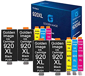 Golden Image Compatible Ink Cartridge Replacement for HP 920 920XL Ink Cartridges for Officejet 6500 6000 6500A 7000 7500A 7500 Plus E709A E710 E910 Printer 4BK2C2M2Y-10 Pack