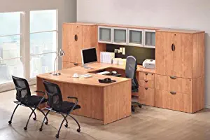 U Shaped Desk with Hutch and Additional Storage