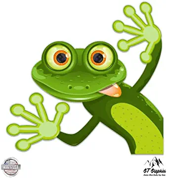 GT Graphics Goofy Frog Face - Vinyl Sticker Waterproof Decal