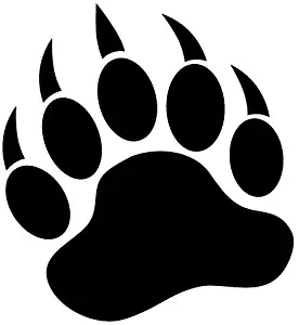 GRIZZLY BEAR PAW PRINT 3.5" BLACK Vinyl Decal Window Sticker for Laptop, Ipad, Window, Wall, Car, Truck, Motorcycle