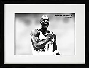Kevin Garnett Poster, Canvas, Minnesota Timberwolves for Wall Art Decor, Gym, Living Room, Office Decorations, Man Cave, Gift with Quote - Landscape