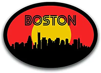 Boston Massachusetts Skyline Vinyl Decal Sticker | Cars Trucks Vans SUVs Windows Walls Cups Laptops | Full Color Printed | 5.5 Inch | KCD2576
