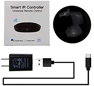 Smart IR Remote Controller All in One WiFi IR Blaster Controller Smart Universal Infrared Remote Control Repeater Hub for AC, TV, DVD, STB Compatible with Alexa, Google, No Hub(R4-Black-Adapter)