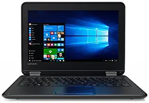 Lenovo 80UR0006US Black Flip design 11.6-inch Touchscreen 2-in-1 Business Laptop, Intel Celeron N3060, 4GB Memory, 128GB eMMC, Webcam, Wifi, Bluetooth, Windows 10 Pro