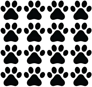 Dog Paw Prints - Matte Finish Vinyl Decal Sticker for Walls, Electronics (Color Variations Available) (Black, 16)
