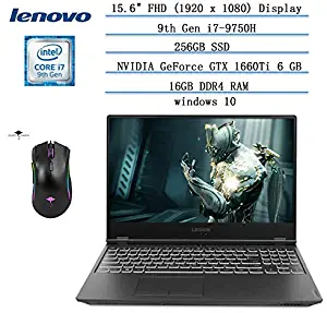 2020 Newest Lenovo Legion 15.6" FHD Gaming Laptop, 144Hz i7-9750H (6 cores 12MB, Beat i7-8700),16GB RAM,256GB SSD, NVIDIA GTX 1660Ti 6GB GDDR6, Legion Ultimate Support Win10 w/Ghost Manta Gaming Mouse